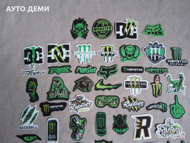 Гланцирани самозалепващи стикери Монстър Енерджи Monster energi  Фокс FOX  Raptor Динозавър за колел, снимка 10 - Аксесоари и консумативи - 37834004