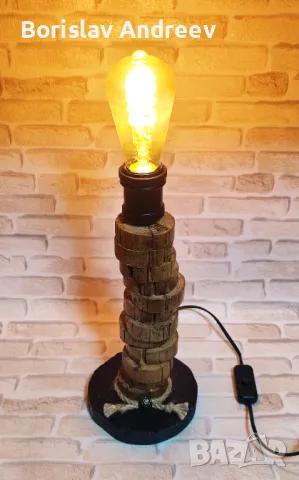 Ръчно изработена настолна винтидж лампа, снимка 3 - Настолни лампи - 49911408