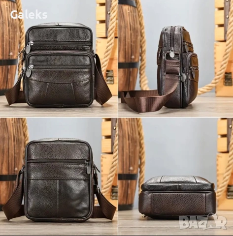 Мъжка делова кожена чанта /Универсална и стилна-Кафява естествена кожа, снимка 9 - Чанти - 53101893