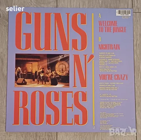Guns N' Roses ‎– Welcome To The Jungle · Nightrain Maxi Single 12 Немско издание 1987г Състояние на , снимка 2 - Грамофонни плочи - 48700349