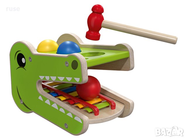 НОВИ! Ксилофон с чукче и топчета Крокодил, снимка 2 - Музикални играчки - 43515938