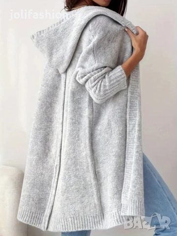 Плетени жилетки с качулка, снимка 9 - Жилетки - 29628584