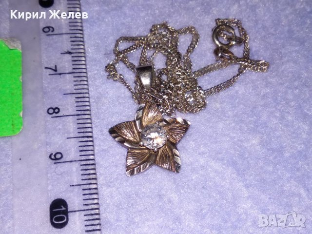 ИЗЯЩНО СРЕБЪРНО КОЛИЕ с ФЛОРАЛЕН СРЕБЪРЕН МЕДАЛЬОН СРЕБРО 925 с ЦИРКОН с БРИЛЯНТЕН ФАСЕТ 34381, снимка 3 - Колиета, медальони, синджири - 39471219