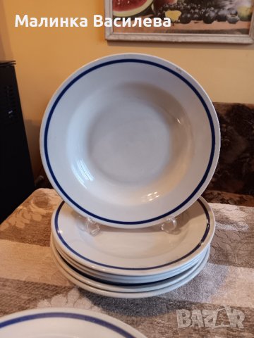 чинии със син кант , снимка 10 - Чинии - 43188400