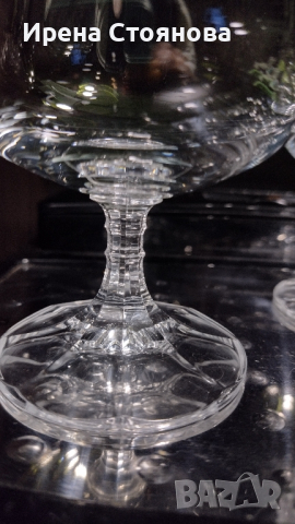 Bohemia Isabelle Cristal. Кристални чаши за коняк. Златни флорални мотиви.
, снимка 8 - Чаши - 44879184
