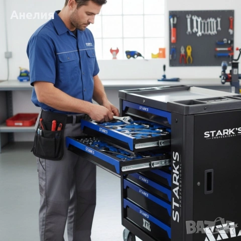 Професионална количка с инструменти 258 части – пълен набор за автосервизи и майстори, снимка 4 - Други инструменти - 53339223