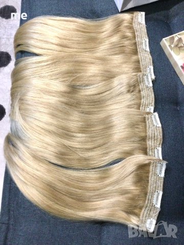 50 см НОВА Естествена коса 200 грама /руси удължения / руса треса / треси за коса (2 пакета), снимка 1