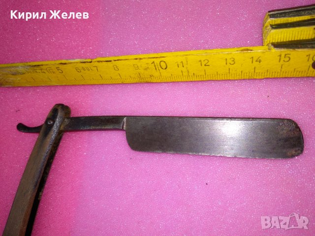 Старинен РЯДЪК с ЩЕМПЕЛ на ОСТРИЕТО - Бранор - КОЛЕКЦИОНЕРСКИ БРЪСНАЧ с ДЪРВЕНА ДРЪЖКА 12438, снимка 11 - Антикварни и старинни предмети - 44010324