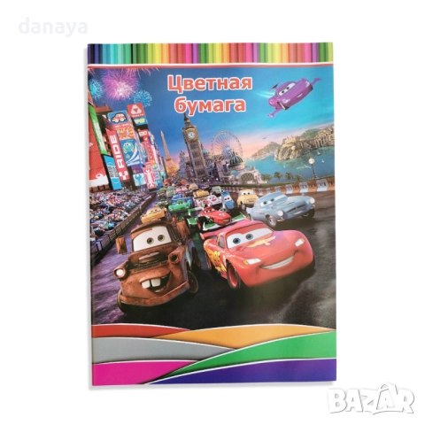 5838 Цветни листи за апликиране и творчество, 12 листа, 6 цвята, снимка 2 - Ученически пособия, канцеларски материали - 49919612