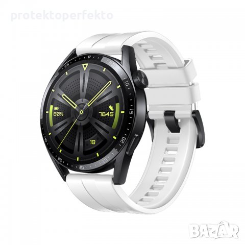 Силиконова каишка HUAWEI Watch GT 3, GT 3 Pro – 42/ 46mm бяла, снимка 1 - Каишки за часовници - 38088666
