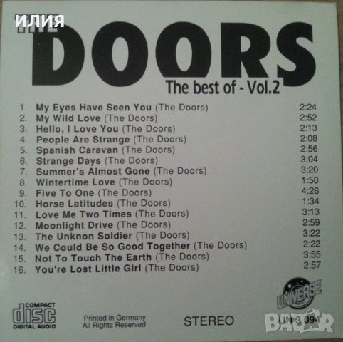 The Doors – 1991 - The Best Of - Vol. 2(Universe – UN 3 094), снимка 3 - CD дискове - 40734338