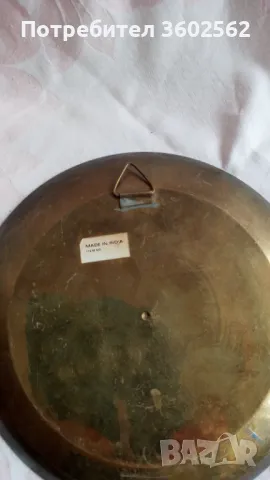 Бронзова чиния - ръчно рисуван емайл, снимка 2 - Антикварни и старинни предмети - 49708601