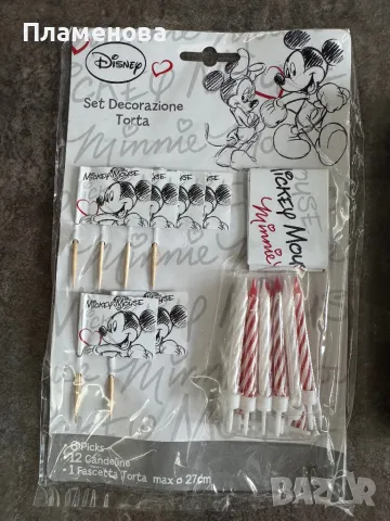Мики Маус Аксесоари за мъфини, торти, топери и свещички за рожден ден, снимка 3 - Други - 49226829