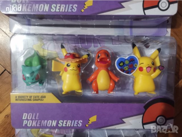 3 вида сет 4 бр Пикачу Покемон Pokemon пластмасови фигурки играчки за игра и украса торта, снимка 3 - Фигурки - 43516227