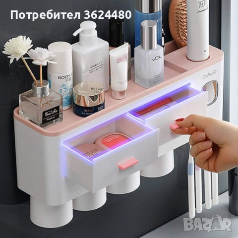Самозалепващ органайзер за баня за четки и паста за зъби 3679 ECOCO, снимка 2 - Други стоки за дома - 52667066