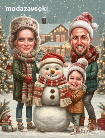 Персонализирана коледна карикатура, снимка 9 - Коледни подаръци - 52384925