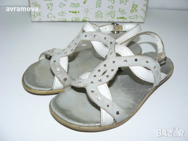 Bobbi Shoes сандали сиво/бяло кожа – 27 номер, снимка 8 - Детски сандали и чехли - 28723341