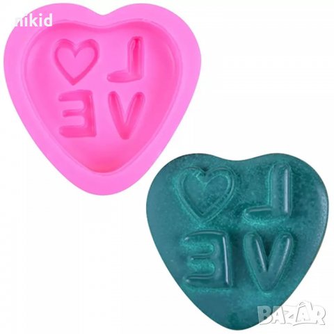 Love ❤ Сърце надпис голямо силиконов молд форма фондан шоколад гипс сапун декор, снимка 4 - Форми - 33512595