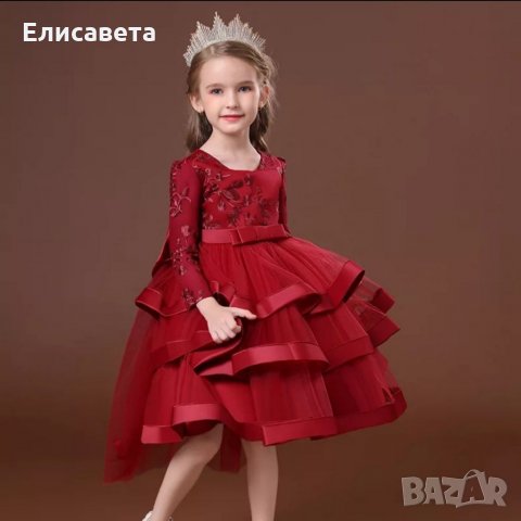 Детска официална рокля - цвят Бордо, снимка 4 - Детски рокли и поли - 33122363