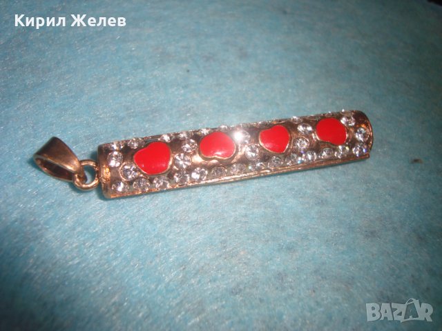 СТАР БРОНЗОВ ПОЗЛАТЕН КРИСТАЛЕН ЕМАЙЛИРАН АРТ-ДЕКО МЕДАЛЬОН 26350, снимка 4 - Колиета, медальони, синджири - 34777452