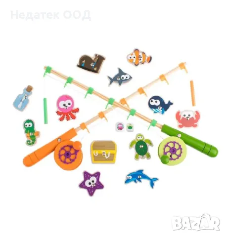 Дървена играчка за риболов, 50х6х25 см., снимка 2 - Образователни игри - 49397922