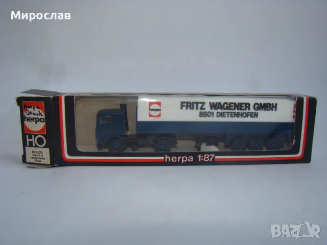 HERPA H0 1/87 VOLVO КАМИОН МОДЕЛ ТИР ИГРАЧКА