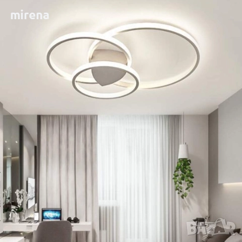 LED лед полилей с дистанционно 3 кръга бяла и кафява 218, 219