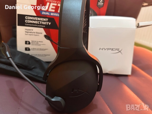НОВИ БЕЗЖИЧНИ гейминг слушалки HyperX Cloud JET WIRELESS PC/Ps4/5/MAC/ANDROID/IOS, снимка 2 - Bluetooth слушалки - 53177637