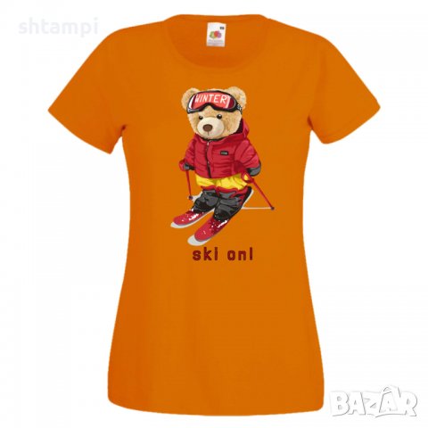 Дамска тениска bear Ski ON,Мече,Меченце,Животно, Играчка,Изненада,Подарък,Повод,, снимка 9 - Тениски - 37292245