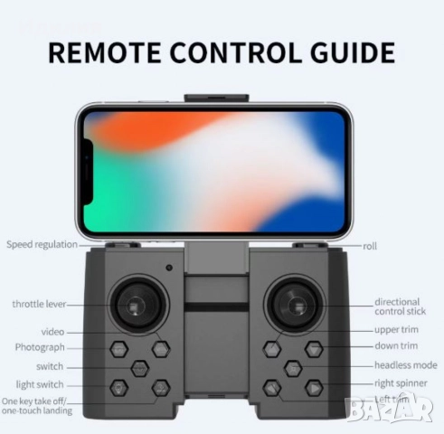 Дрон F190 с 4K камера, LED светлини и WiFi – Черен модел с висока маневреност и интелигентни функции, снимка 10 - Дронове и аксесоари - 51692517