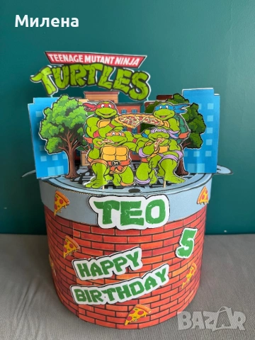 Картонена торта Костенурките нинджа , снимка 2 - Други - 53475718