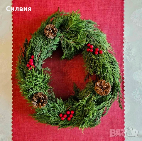 Ръчно изработен коледен венец Ø 35 см 