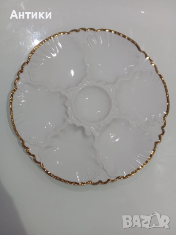 Порцеланово плато за стриди маркирано, снимка 6 - Чинии - 52642547