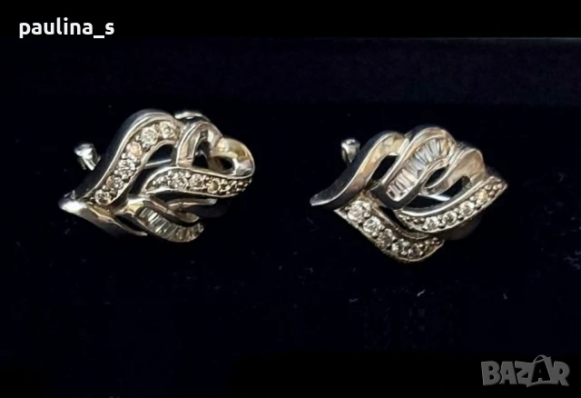 Два чифта / Масивни сребърни обеци с камъни, закопчаване английски клипс / проба 925 , снимка 16 - Обеци - 26738889