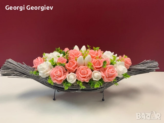 цветя изработени с качествени материали от глицеринов ароматен сапун , снимка 10 - Декорация за дома - 50807971