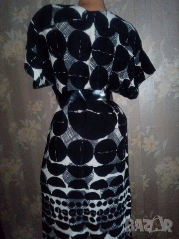 Didi S/M-Нова права рокля в черно и бяло, снимка 8 - Рокли - 32360867