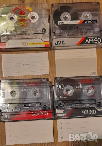 Basf 353 FE I live 
90 Basf Sound I 90
JVC AFI 90
Нормални аудио касети, снимка 3 - Аудио касети - 43823494