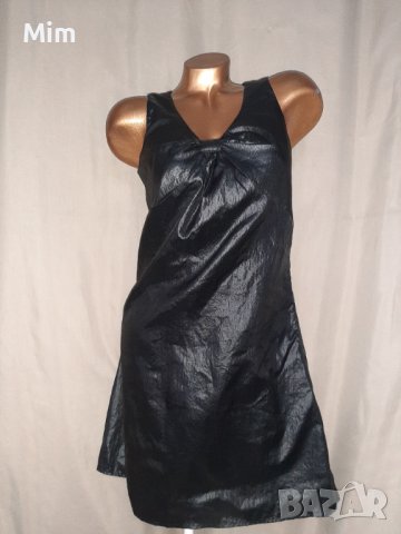 SOAKED XS/ M  Черна рокля от промазан шушлеков  плат , снимка 1 - Рокли - 37579808