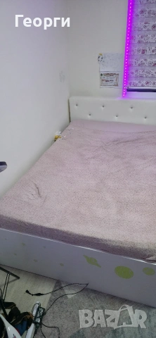 Легло 120см. на 200 см. с кожена табла, снимка 2 - Спални и легла - 53488796