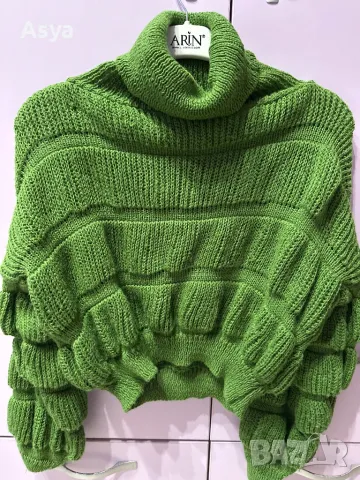 Зелена блуза , снимка 2 - Блузи с дълъг ръкав и пуловери - 49224547