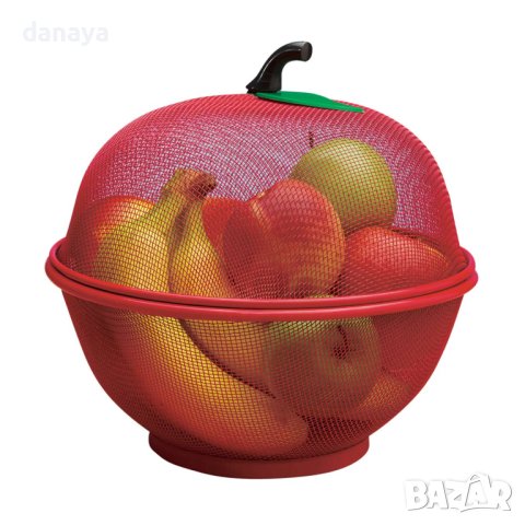 875 Метална купа с капак за плодове и зеленчуци с форма на ябълка, снимка 4 - Аксесоари за кухня - 44065525