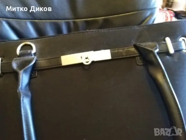 Чанта промазан плат кожена 43х31х13см за документи и таблет става, снимка 3 - Чанти - 49923978