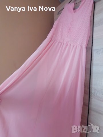 Розова ефирна дълга рокля, снимка 4 - Рокли - 33049270
