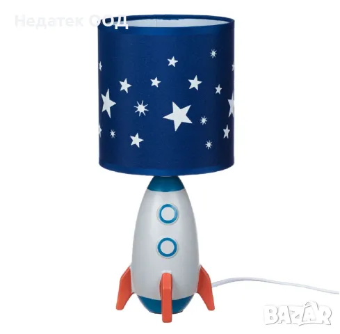 Детска настолна лампа, 3D ракета,14x14x31см, Синя, снимка 2 - Други - 47756612