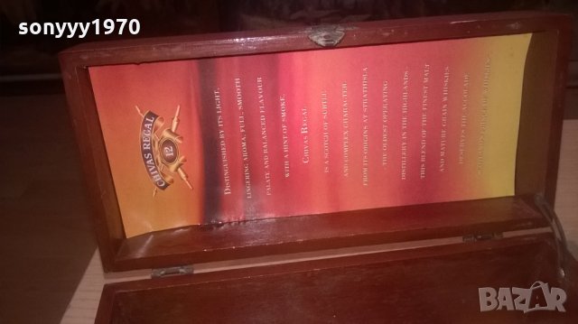 CHIVAS REGAL-ДЪРВЕНА КУТИЯ-24Х12Х11СМ-ВНОС ШВЕЦИЯ, снимка 8 - Колекции - 28046350