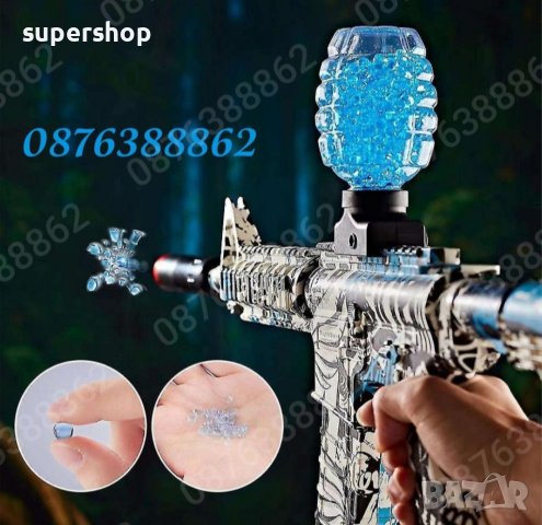 Голям Бластер, Автомат с гел топчета и заглушител, електрическа пушка, снимка 6 - Коли, камиони, мотори, писти - 43097343