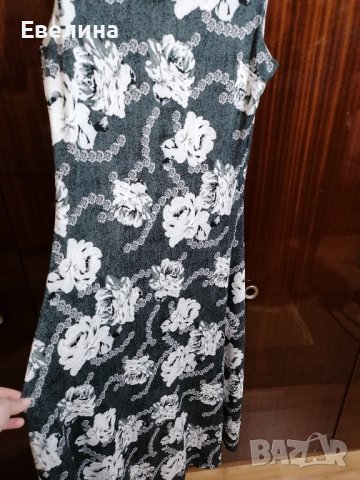 Дълга сива рокля на цветя, снимка 3 - Рокли - 37131542