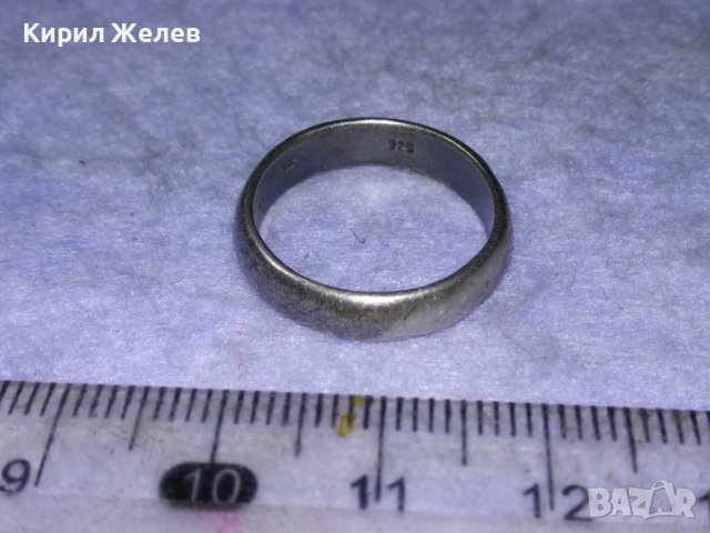 СТАР АНГЛИЙСКИ СРЕБЪРЕН ВИНТИДЖ ПРЪСТЕН ЛАКИРАНО СРЕБРО 925 Тип ХАЛКА РЪЧНА ИЗРАБОТКА 39991, снимка 6 - Пръстени - 43226046