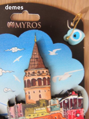 Автентичен 3D магнит от Турция, Истанбул с окото на Назар, снимка 3 - Колекции - 39308465