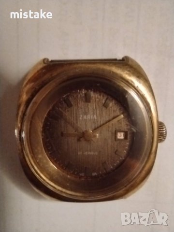 позлатен часовник Заря 22 камъка, снимка 4 - Антикварни и старинни предмети - 43650914